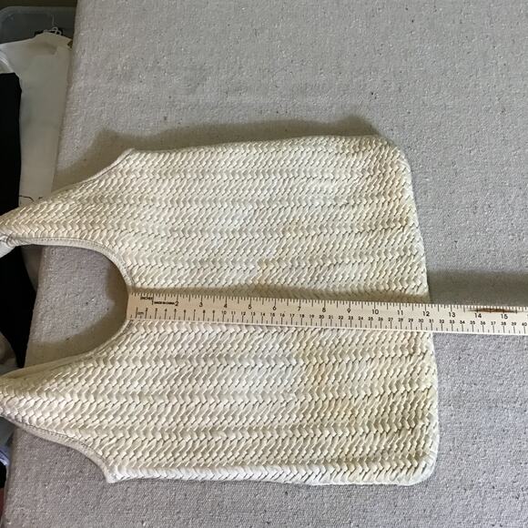 Banana Republic Handbag Woven Cotton Textile leather Handle hobo Bag (flaws) - Picture 4 of 10